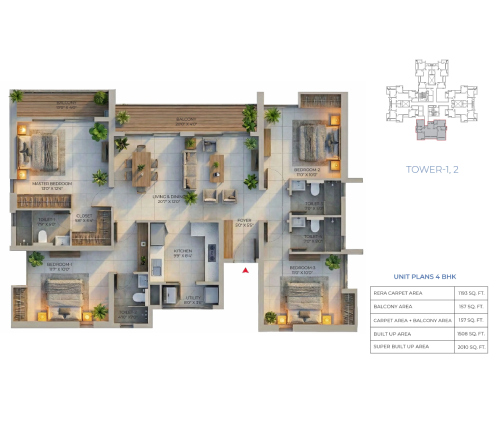 4BHK Floor Plan